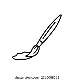 Pincel pintado a mano con doodle. Dibujo vectorial ilustración de pincel de dibujo negro