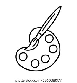 Pincel pintado a mano con doodle. Dibujo vectorial ilustración de pincel de dibujo negro