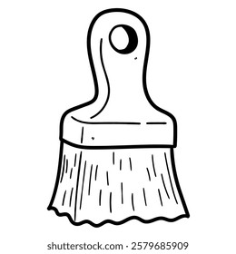 Hand drawn doodle paint brush isolated on white background. Vector illustration.