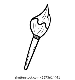 Hand drawn doodle paintbrush isolated on white background. Vector illustration.