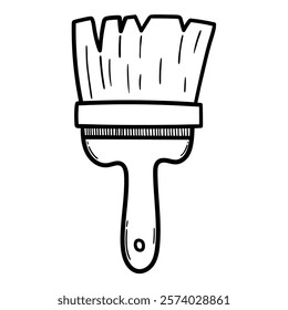 Hand drawn doodle paintbrush isolated on a white background. Vector illustration.