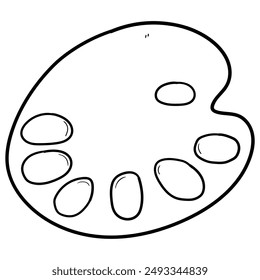 Hand drawn doodle palette isolated on white background. Vector illustration.