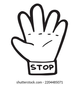 icono de ilustración de gesto de mano de doodle dibujado a mano 