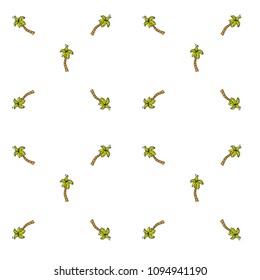 Hand drawn doodle Palm tree icons seamless background. Vector illustration Palm tree pattern Texture Simple drawing of tropical tree for any web design or textile Cartoon forest element Sketch White