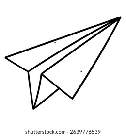 Hand drawn doodle paper airplane isolated on white background. Vector illustration.