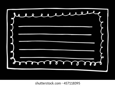 hand drawn doodle paper sheets for messages on black background