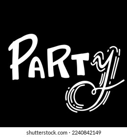 Handgezeichnet, doodle Party Set. Skizzensymbole für Einladung, Flyer, Poster