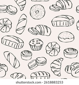 Fondo de pasta de doodle dibujado a mano