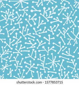 Hand drawn Doodle pattern Abstract ornament background Coral Blue color