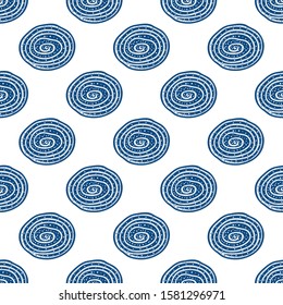 Hand drawn Doodle pattern Abstract ornament background Classic Blue color
