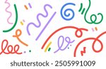 Hand drawn Doodle pattern background with abstract shapes and dots. Modern pattern bright color creative trendy random line for Banner, Flyer, Cover, Wallpaper