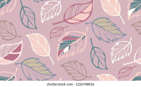 Hand drawn doodle pattern background with floral template 