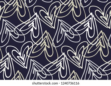 Hand drawn doodle pattern background - abstract background, fabric, wallpaper