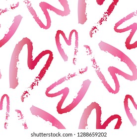 Hand drawn doodle pattern background - heart, love you, valentine day