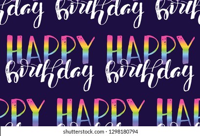 Hand drawn doodle pattern background texture wallpaper fabric - happy birthday to you