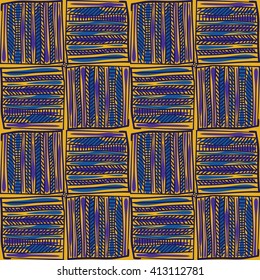 Hand drawn doodle pattern. Ethnic background