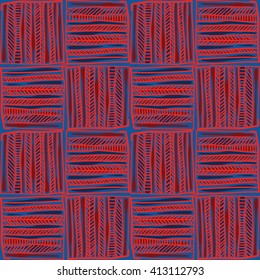 Hand drawn doodle pattern. Ethnic background