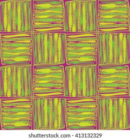 Hand drawn doodle pattern. Ethnic background