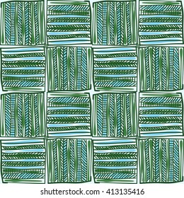 Hand drawn doodle pattern. Ethnic background