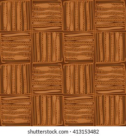 Hand drawn doodle pattern. Ethnic background