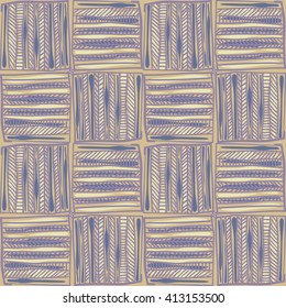 Hand drawn doodle pattern. Ethnic background