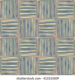 Hand drawn doodle pattern. Ethnic background