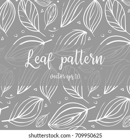 Hand drawn doodle pattern with leaves vector