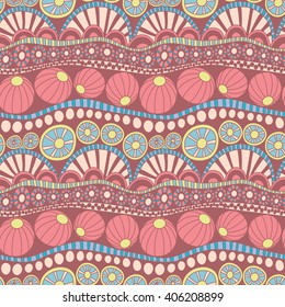 Hand drawn doodle pattern for textile design, wrapping paper, scrapbooking. Seamless vector doodle pattern.
