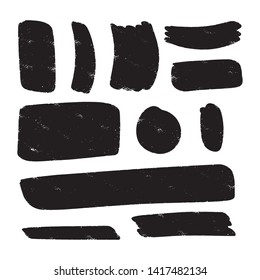 Hand drawn doodle pen brushes. Set of hand drawn grunge strokes. 
