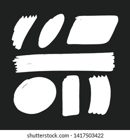 Hand drawn doodle pen brushes. Set of hand drawn grunge strokes. 