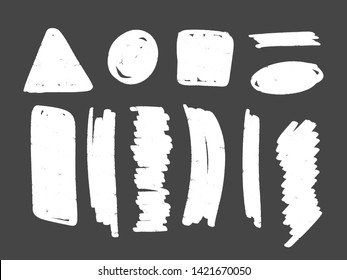 Hand drawn doodle pen brushes. Set of hand drawn grunge strokes and graphic elements. 