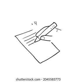 hand drawn doodle pen and paper writing icon symbol for copy writing illustration