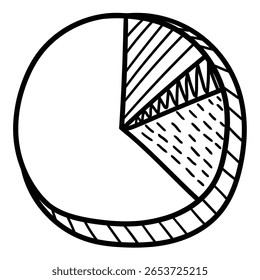 Dibujado a mano doodle pie gráfico aislado sobre fondo blanco. Ilustración vectorial.
