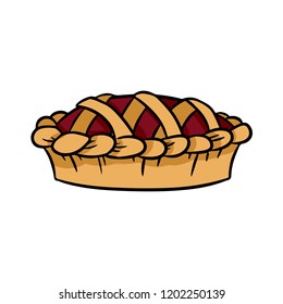 Hand drawn doodle pie icon