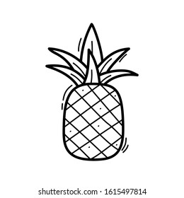 Hand drawn doodle pineapple icon Vector illustration for backgrounds, textile prints, menu, web and graphic design.