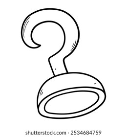 Hand drawn doodle pirate hook arm isolated on white background. Vector illustration.
