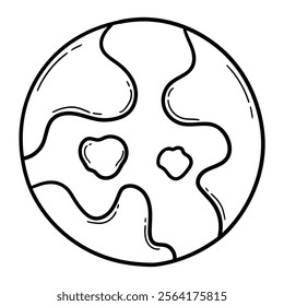 Hand drawn doodle planet earth isolated on white background. Vector illustration.