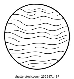 Hand drawn doodle planet Jupiter isolated on white background. Vector illustration.