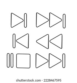 handgezeichnete Dodell-Video-Symbolsammlung abspielen