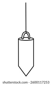 Hand drawn doodle plumb bob, vector illustration, black outline