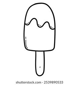 Hand drawn doodle popsicle isolated on white background. Vector illustration.