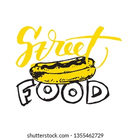 Hand drawn doodle poster - street food