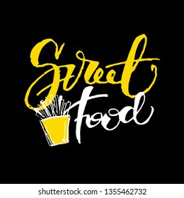 Hand drawn doodle poster - street food