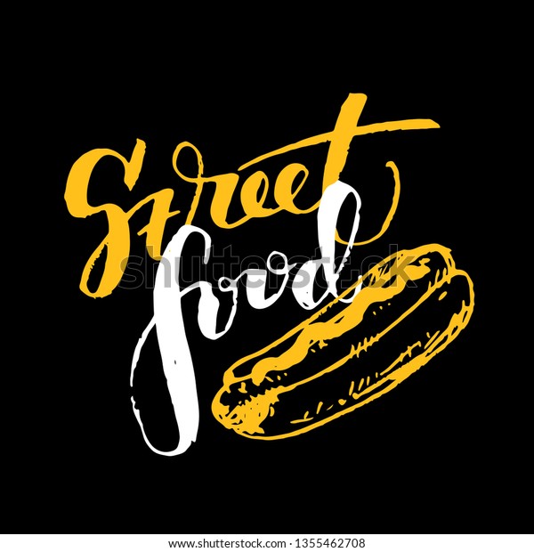 Hand drawn doodle\
poster - street food
