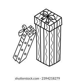 handgezeichnete Doodle-Geschenkbox, Vektorgrafik