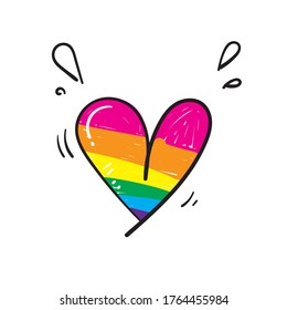 símbolo del orgullo del doodle dibujado a mano para vector lgbt, gay y lesbiana