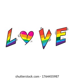símbolo del orgullo del doodle dibujado a mano para vector lgbt, gay y lesbiana