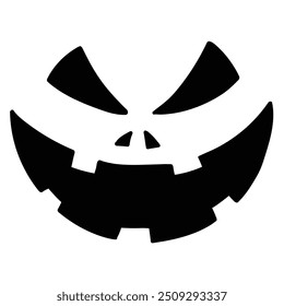 Hand drawn doodle pumpkin face isolated on white background. Happy Halloween. Vector illustration.