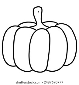Hand drawn doodle pumpkin isolated on white background. Vector illustration.