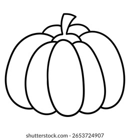Mão desenhada doodle abóbora isolado no fundo branco. Ilustração vetorial.